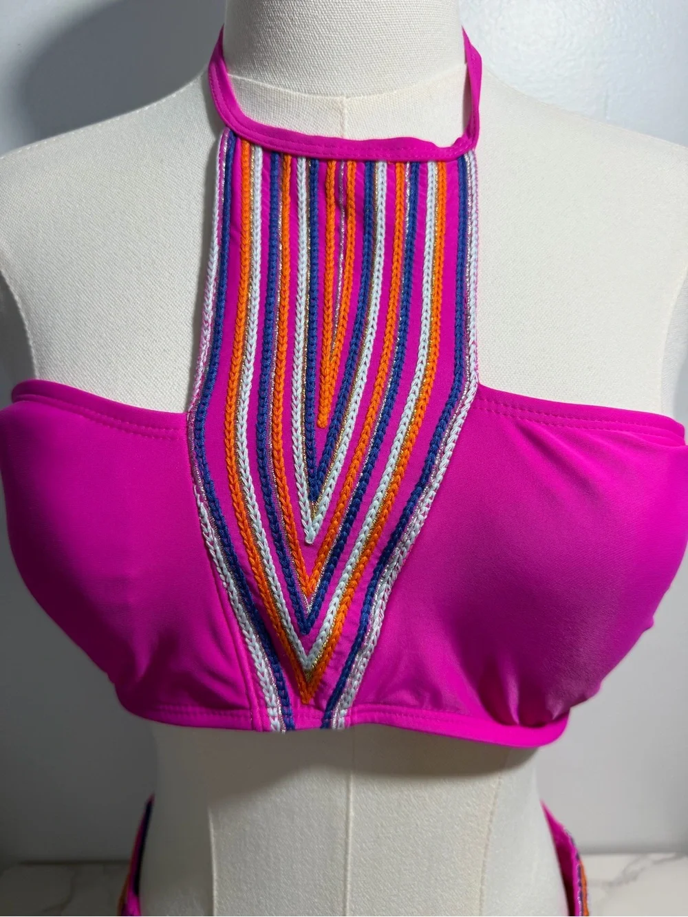 NWT Marilyn Monroe Halter Bandeau Bikini Set - Fuschia -- XL